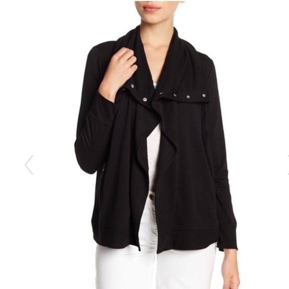 CABLE & GAUGE FUNNEL NECK OPEN FRONT JACKET - Picture 9 of 9